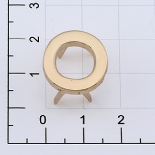 Буквы для наборных браслетов «O» 17 мм золото