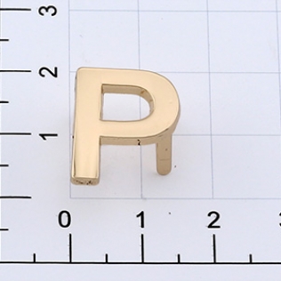 Буквы для наборных браслетов «P» 16 мм золото