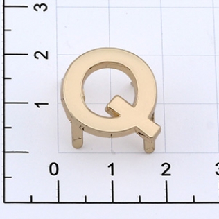Буквы для наборных браслетов «Q» 17 мм золото