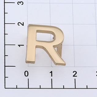 Буквы для наборных браслетов «R» 17 мм золото