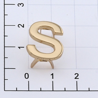 Буквы для наборных браслетов «S» 17 мм золото