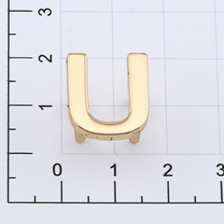 Буквы для наборных браслетов «U» 16 мм золото