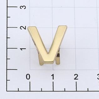Буквы для наборных браслетов «V» 17 мм золото