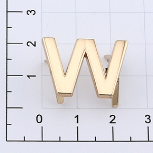 Буквы для наборных браслетов «W» 17 мм золото