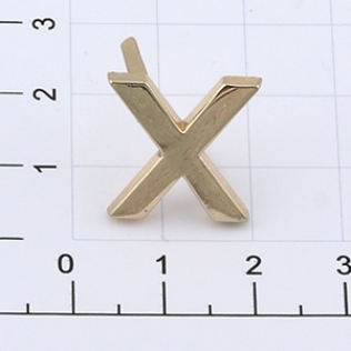 Буквы для наборных браслетов «X» 16 мм золото
