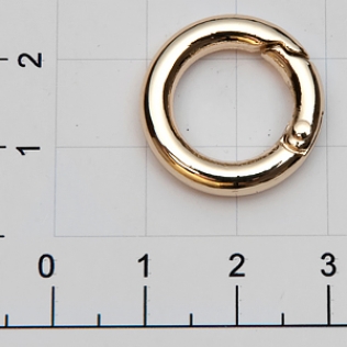 Кольцо карабин 13 мм золото