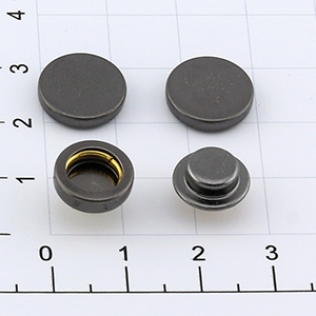 Кнопка усиленная кольцевая COBRAX для одежды и сумок 12 мм оружейный металл