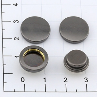 Кнопка усиленная кольцевая COBRAX для одежды и сумок 15 мм оружейный металл