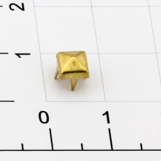 Заклепки пирамида на шипах 5 мм золото