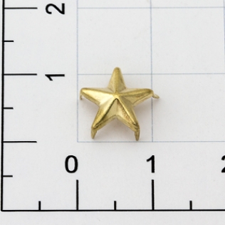 Заклепки звездочка на шипах 10 мм золото