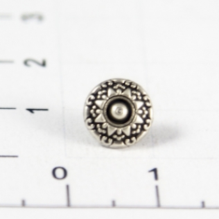 Заклепки круглые цветок 8 мм серебро черное (античное)