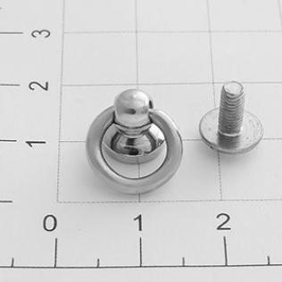 Кнопка кобурная с кольцом 8 мм никель
