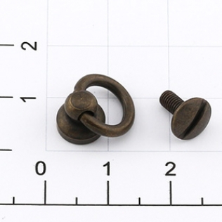 Кнопка кобурная с кольцом 8 мм антик