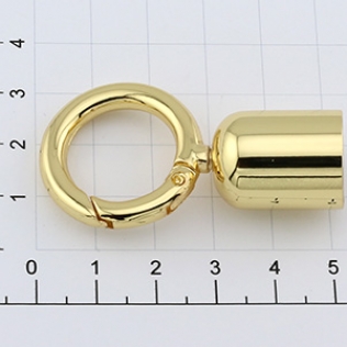 Ручкодержатель с карабином 15 мм золото
