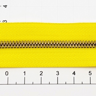 Молния рулонная №3 желтая (504), двойное звено 3 мм антик