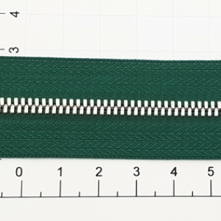 Молния рулонная №3 зеленая (529), двойное звено 3 мм никель
