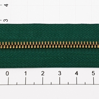 Молния рулонная №3 зеленая (529), двойное звено 3 мм антик