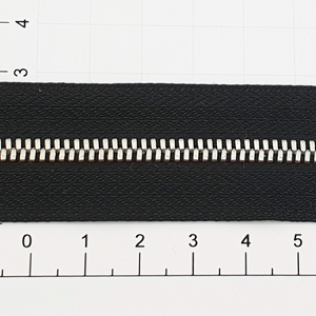 Молния рулонная №3 черная (580), двойное звено 3 мм никель