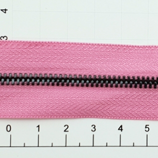 Молния рулонная №3 розовая (852), двойное звено 3 мм оружейный металл