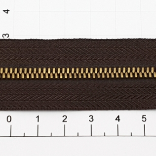 Молния рулонная №3 коричневая темная (868), двойное звено 3 мм антик