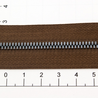 Молния рулонная №3 коричневая (900), двойное звено 3 мм оружейный металл
