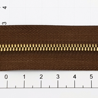 Молния рулонная №3 коричневая (900), двойное звено 3 мм антик