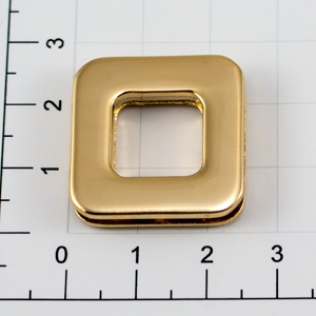 Люверс квадратный на винтах 12 мм золото