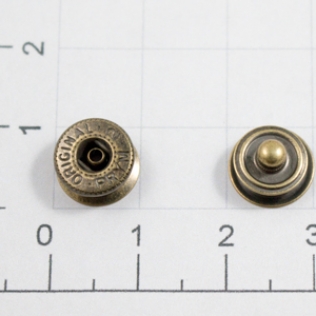Кнопка потайная для одежды и сумок ALFA 0A 10 мм антик