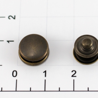Кнопка для одежды и сумок ALFA 01A1 10 мм антик