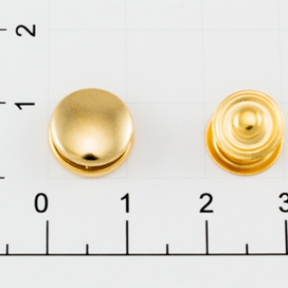 Кнопка для одежды и сумок ALFA 01A1 10 мм золото