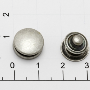 Кнопка для одежды и сумок ALFA 1A1 12 мм серебро черное (античное)