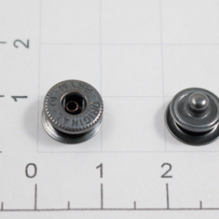 Кнопка потайная для одежды и сумок ALFA 0A 10 мм оружейный металл
