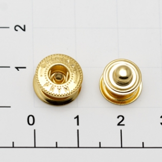 Кнопка потайная для одежды и сумок ALFA 01A 12 мм золото