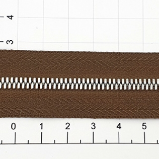 Молния рулонная №3 коричневая темная теплая (009), двойное звено 3 мм никель