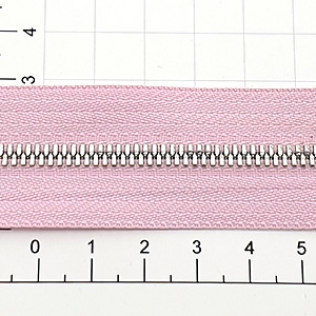 Молния рулонная №3 розовая светлая (207), двойное звено 3 мм никель