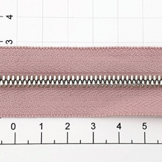 Молния рулонная №3 розовая пудра (377), двойное звено 3 мм никель