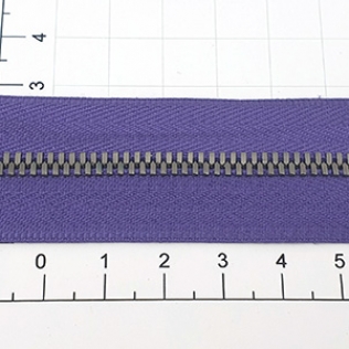 Молния рулонная №3 фиолетовый (559), двойное звено 3 мм оружейный металл