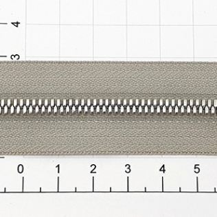 Молния рулонная №3 серая бежевая (576), двойное звено 3 мм никель