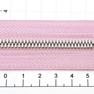 Молния рулонная №5 розовая светлая (207), двойное звено 5 мм никель