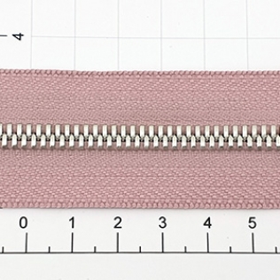 Молния рулонная №5 розовая пудра (377), двойное звено 5 мм никель
